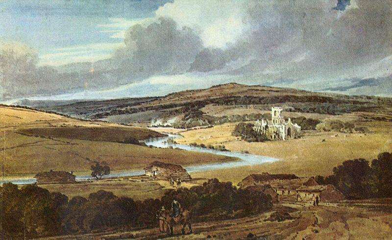 Thomas Girtin Kirkstall Abbey, Yorkshire Spain oil painting art